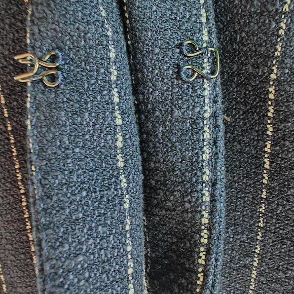 Banana Republic Navy Pinstripe Fringe-Edge Blazer – Size 4 - Picture 3 of 5